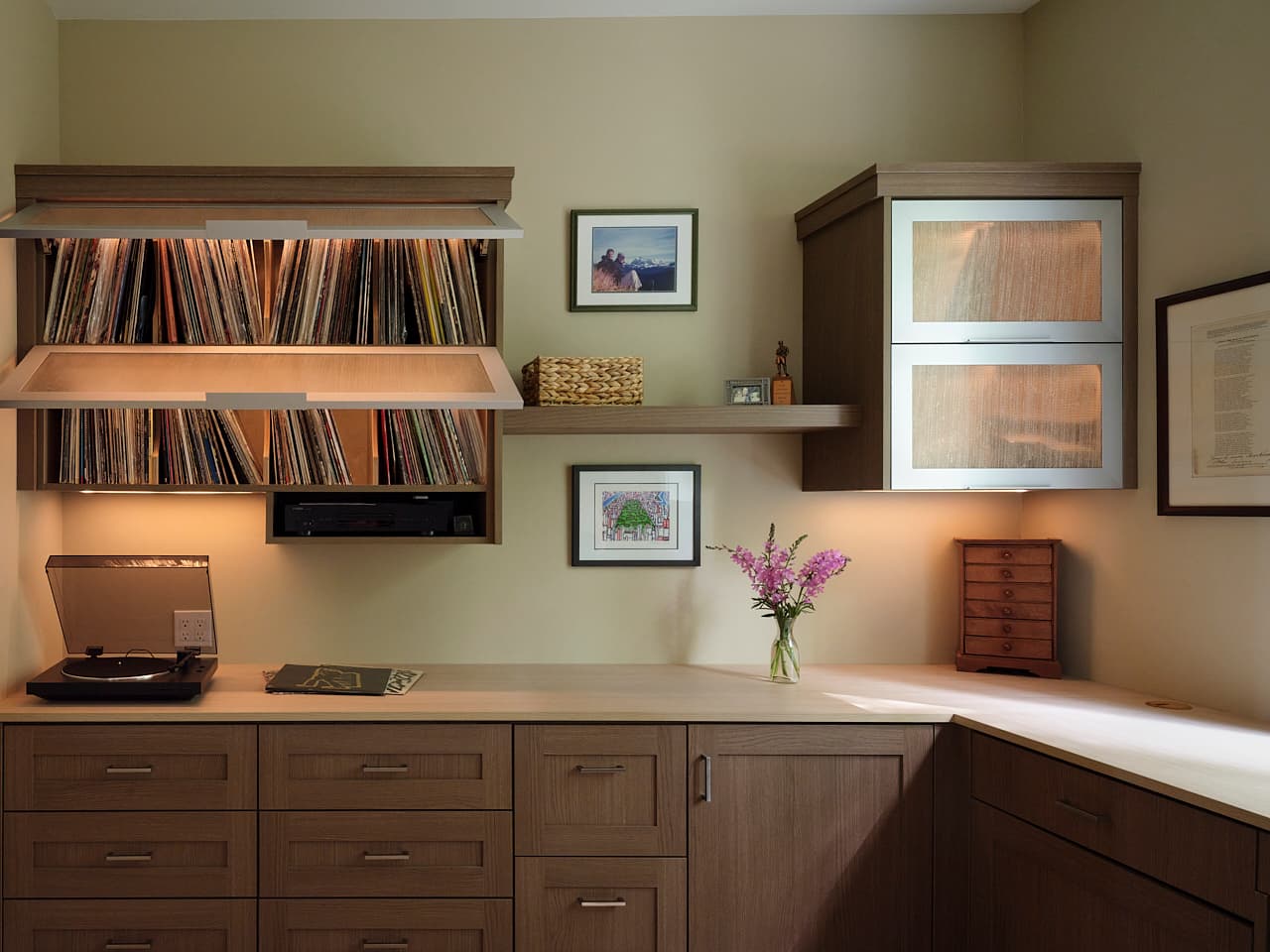 bookshelves and cabinetry