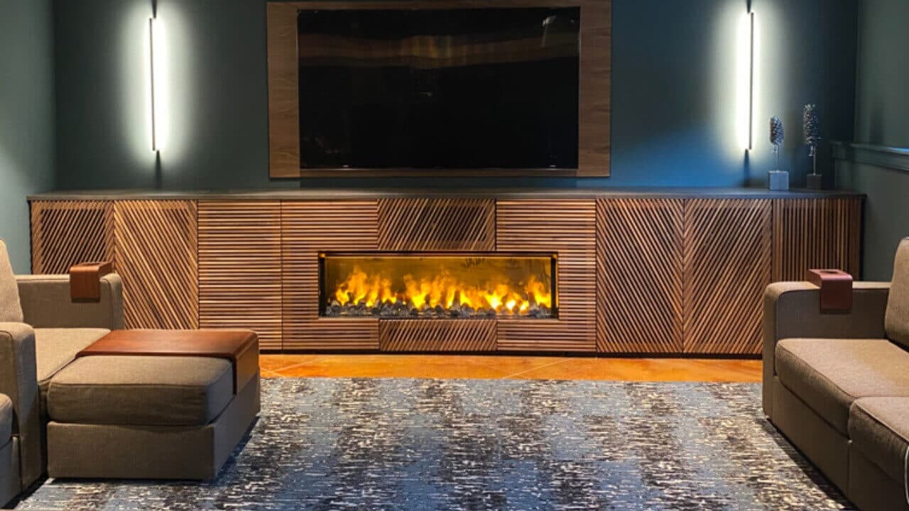 firepace surround cabinet