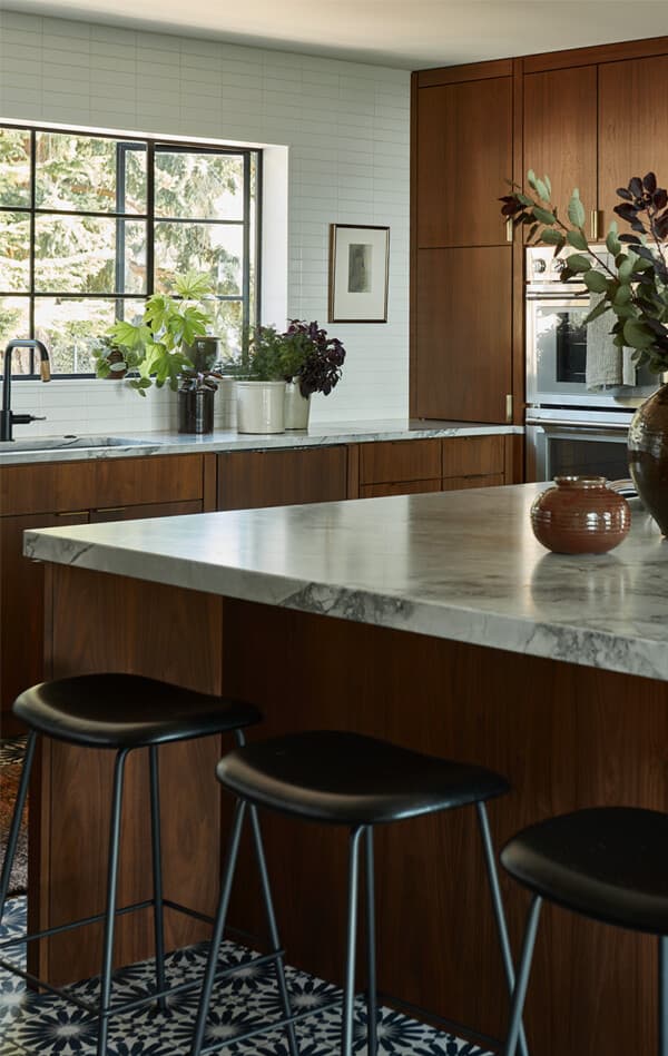custom walnut cabinetry